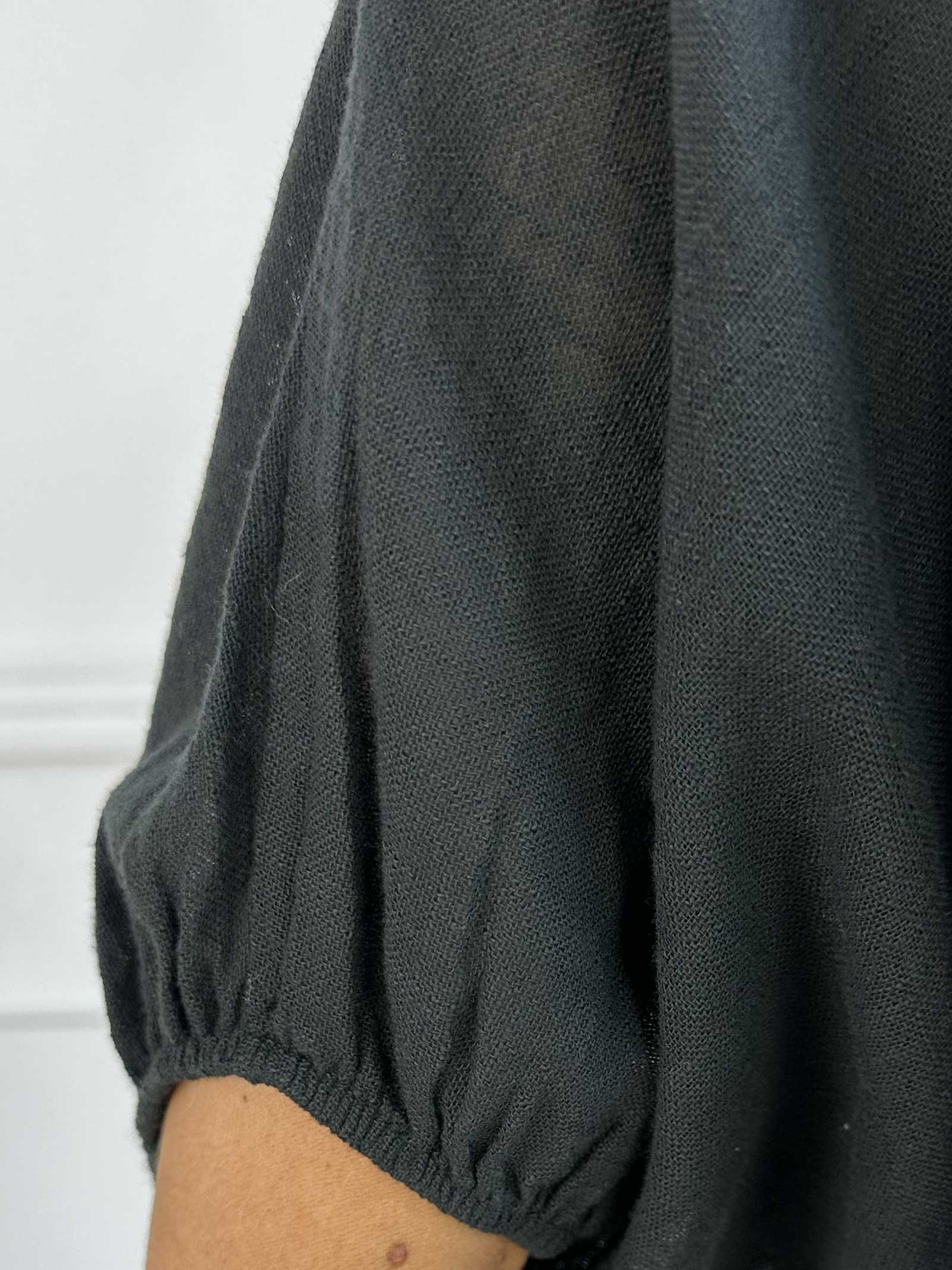 Agnete - Lang kjole i bomuld med bindebånd